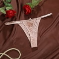 thumbnail image 6 of felwors Satin G String Thongs 2-Pack for Women Sexy Plus Size Panties Low Rise Underwear Cheeky Chain Bikini Hipsters(Light Pink, S), 6 of 9