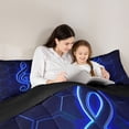 thumbnail image 5 of Castle Fairy Musical Notes Full Size Comforter Sets,Geometric Honeycomb Bedding Sets, 5 of 8