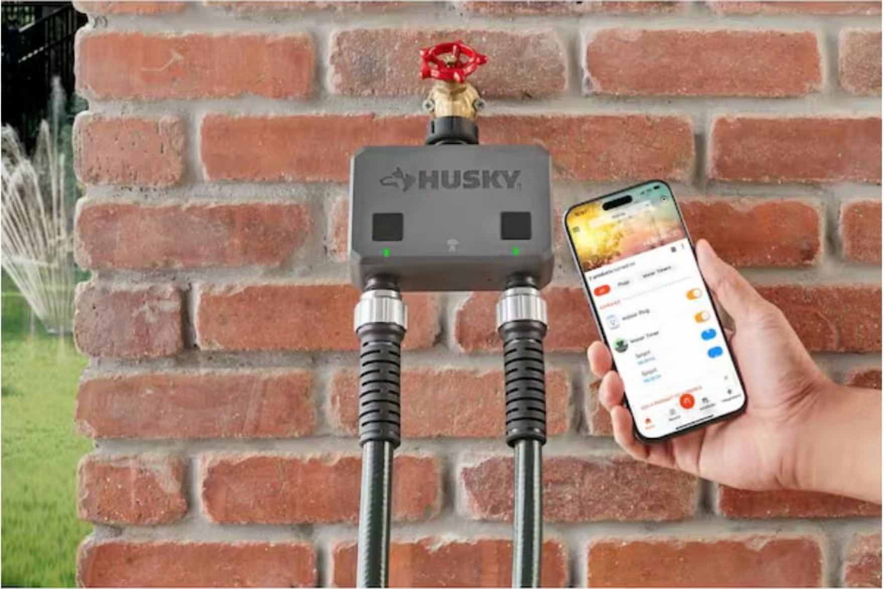 Husky Smart Watering Timer for Irrigation and Sprinklers Powered by Hub Space