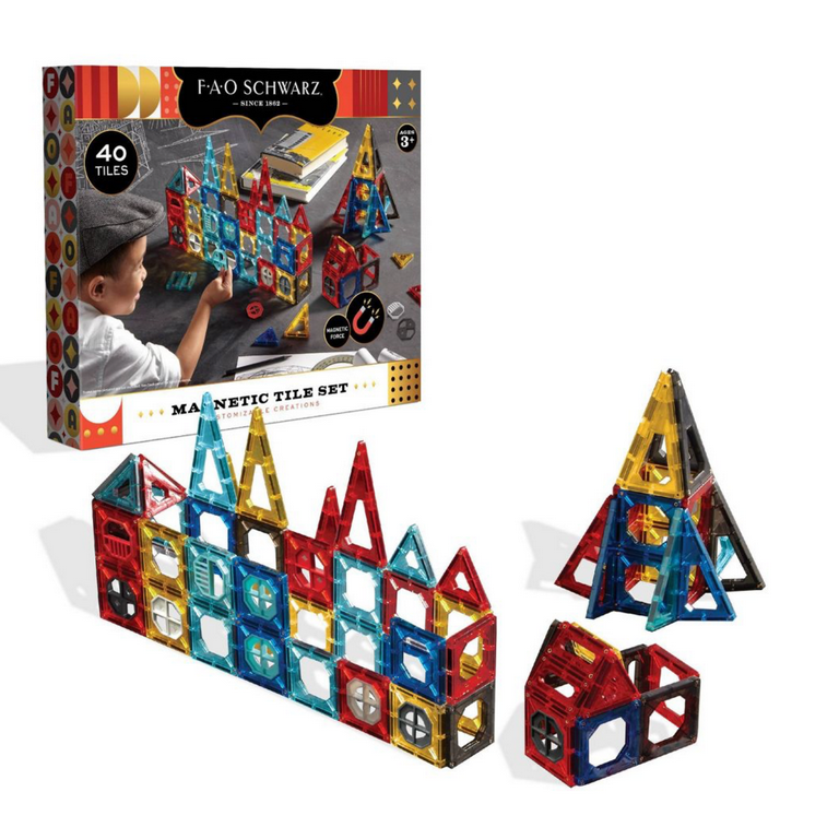 FAO Schwarz Magnetic Tile Set 40pc New With Box - Walmart.com