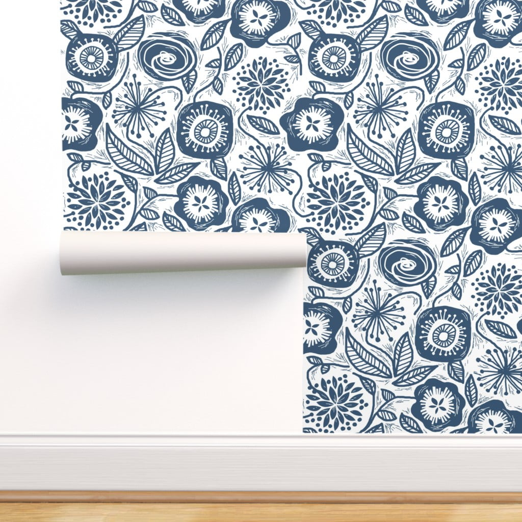 Erfoni Blue and White Peel and Stick Wallpaper Navy India  Ubuy
