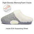 thumbnail image 3 of Needbo Women's Fuzzy Slippers Memory Foam House Outdoor Indoor Warm Soft Plush Lining Slip On Bedroom Shoes, Grey Size 12-13, 3 of 6