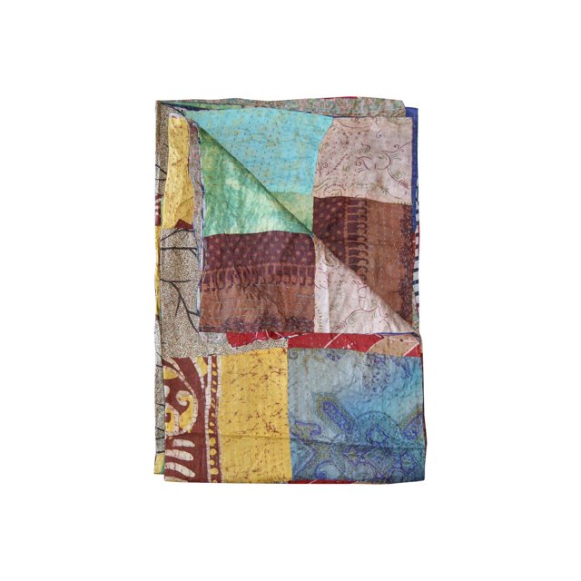 JETÉ EN SOIE RÉTRO KANTHA 60"X90"