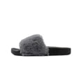 thumbnail image 2 of Womens Faux Fur Slides Slip on Fuzzy Sandal Slipper Shoes, 2 of 2