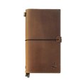 thumbnail image 1 of Diario de viaje de cuero con bolsillos - Organizador recargable Wanderings®, libreta de cuero genuino con bolsillos - Insertos en blanco, 8.5x4.5", 1 of 3