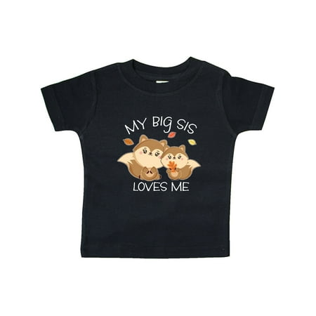 

Inktastic My Big Sis Loves Me with Cute Squirrels in Autumn Gift Baby Boy or Baby Girl T-Shirt