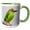 Green/White, variant on 3drose, Costa Rica, Cordillera De Talamanca. Emerald Toucanet Bird Close-up., 11oz Two-tone Green Mug