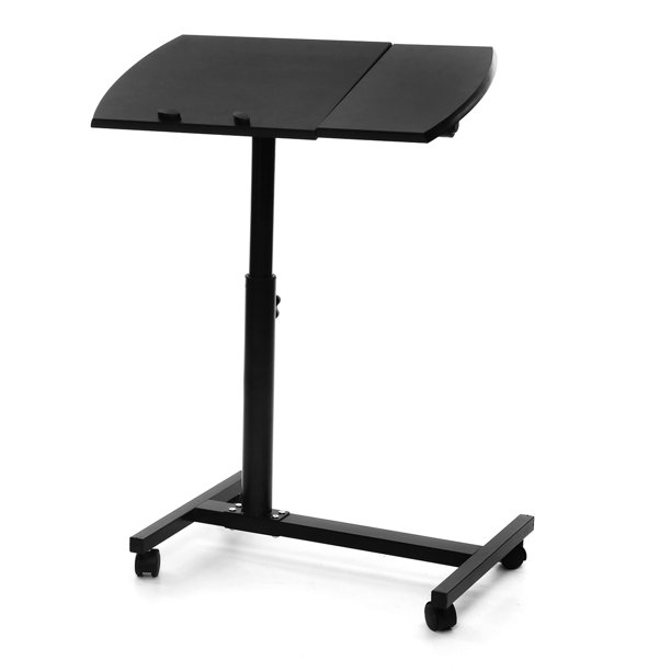 Portable Rolling Laptop Cart Mobile Desk Notebook With Angle And Height Adjustable Split Top Side Table 360 Degree Swivel And 4 Lockable Casters For Sofa Bed Office Table Stand Walmart Com Walmart Com