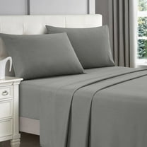 Lanco Premium 4 Piece Sheet Set, Bed Size: King, Bamboo Cooling, Solid Color, Dark Grey, Set Includes: (1) Flat Sheet, (1) Fitted Sheet, (2) Pillow Case