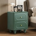 thumbnail image 6 of Wirrytor 2 Drawer Fluted Nightstand, Mid Century Modern Farmhouse Bedside Table, Small End Table Bedside Table for Bedroom, Green, 6 of 6