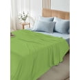 thumbnail image 4 of Queen Size Flat Sheet Only, Fruit Green Soft Brushed Microfiber Bed Sheets, Farmhouse Solid Green Color Modern Art Hotel Quality Breathable Bedding Top Sheet, Easy Care, 90"x102", 4 of 9