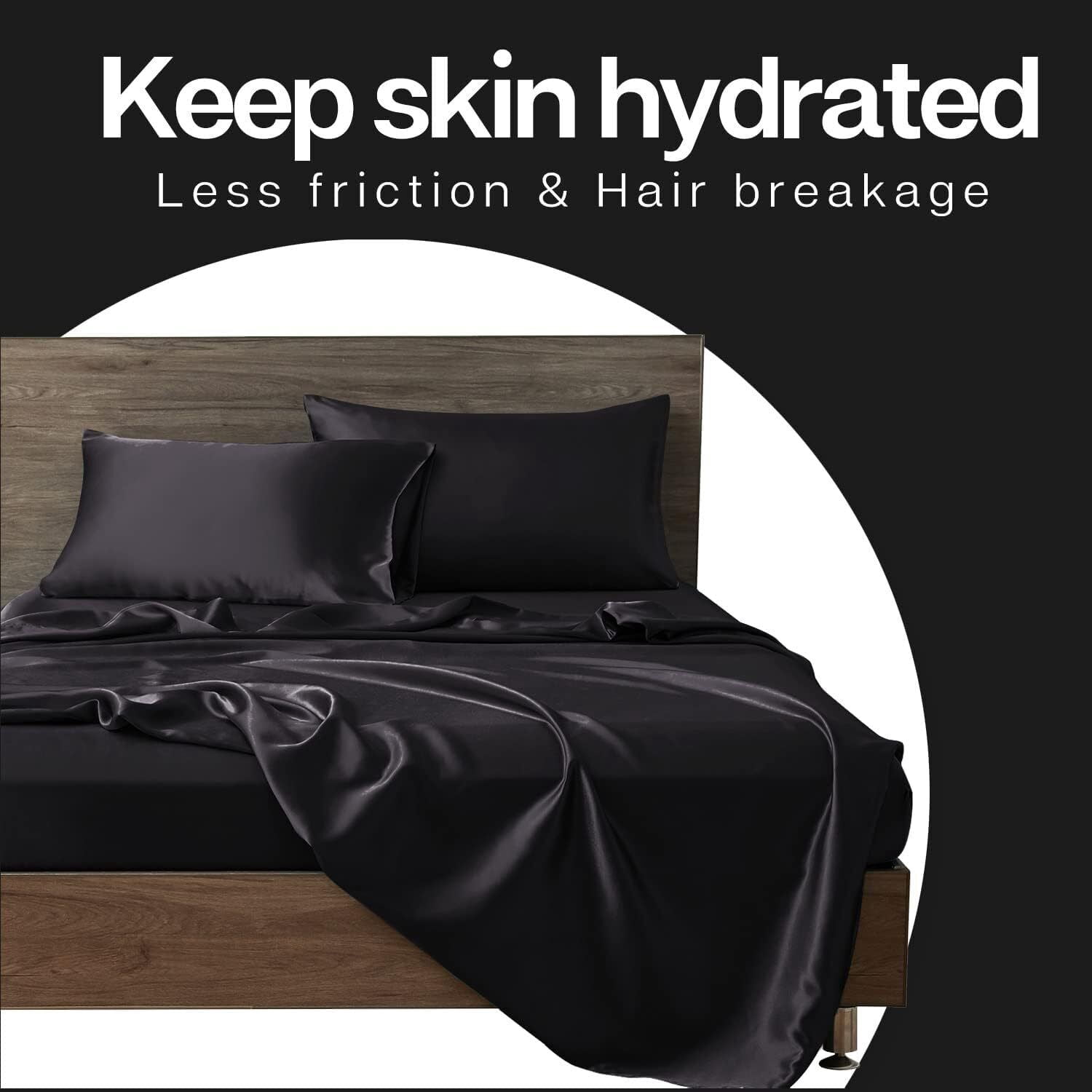 Satin Pillowcase for Hair and Skin, Silk Satin Pillowcase 2 Pack, Queen Size