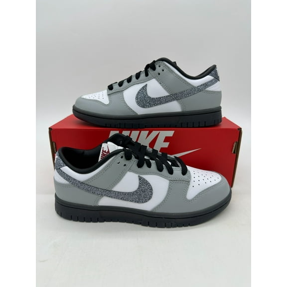 Nike Dunk Low Women's size 5.5 Glitter Swoosh Grey Black Shoes HQ3462-191