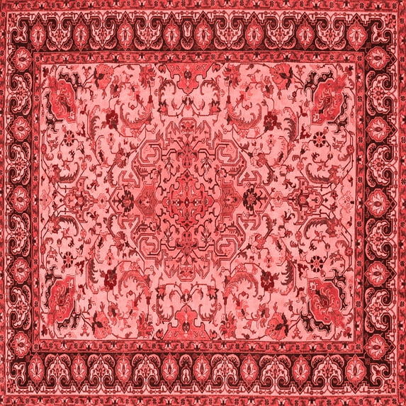 Ahgly Company Indoor Square Persian Red Traditional Area Rugs, 7' Square