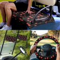 thumbnail image 2 of XYZCANDO Cherry 4pcs Golf Cart Seat Covers Golf Cart Steering Wheel Covers 2pcs Golf Cart Flag Golf Cart Decor Easy to Install Golf Cart Blanket Steering Wheel Protector Double Sided Golf Flags Black, 2 of 7