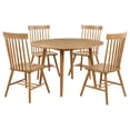 thumbnail image 3 of Coaster Andrews 5-Piece Round Wood Dining Room Table Set, Light Ash, 3 of 11