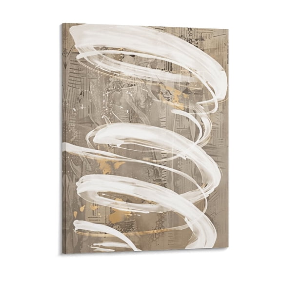 Potopok Neutral Abstract Framed Wall Art for Bedroom, Modern Beige Taupe Canvas Prints for Living Room Hallway Office 12x16 Inch
