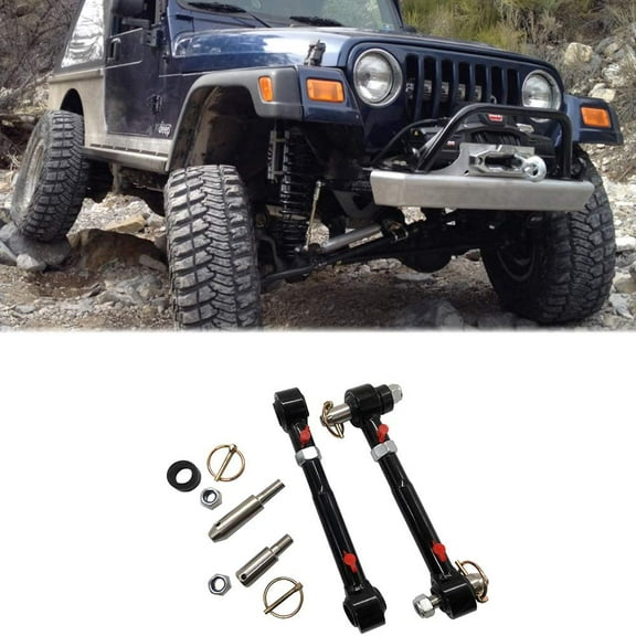 iFJF Front Swaybar Quicker Disconnect System for Jeep Wrangler JK JKU 2007-2018 Replace 2034 with 2.5" - 6" Lifts Adjustable
