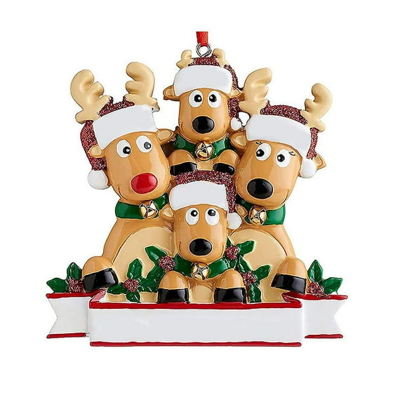 Décor de Noël Rennes Ornement Personnalisé pour Arbre de Noël Pendentifs Ornement Familial Personnalisé Pendentifs de Noël Diy 2 Deux Banban