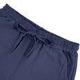 thumbnail image 6 of hotojiny Men's Linen Shorts Casual Knee Length Beach Shorts Classic Side Button Summer Bermuda Shorts with Drawstring, 6 of 6