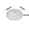 thumbnail image 3 of Round Plastic Serving Tray with Handles - 11.73 Inch Clear Beige Green Gray Coffee Table Organizer for Tea Cups Snacks Keys Storage, 3 of 6