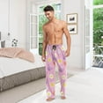 thumbnail image 7 of Chamomile Pink Flower Ghost Pajama Pants, Men's Lounge Pants Light with Drawstring and Pockets, Christmas New Year Birthday Father's Day Gifts, Small, 7 of 7