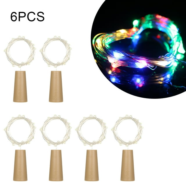 Labymos 4.5V 1.2W 2Meters 20 LED Copper Wire Fairy String Light 6 Pack Multi-color Twistable