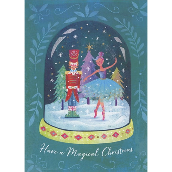 RSVP Magical Christmas: Nutcracker and Ballerina in Snow Globe Christmas Card for Daughter