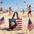 thumbnail image 6 of Tuvgenk Patriotic Printed Tote Bag Sturdy Handle Handbag for 4th of July Daily Commute Picnic Beach Trips, 6 of 7