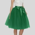 thumbnail image 2 of vigerkar Women's Tulle Skirt Knee Length Layered Wedding Party Homecoming Prom Dress Green, L, 2 of 4