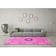 thumbnail image 3 of Ahgly Company Indoor Round Abstract Pink Modern Area Rugs, 5' Round, 3 of 4
