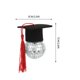 thumbnail image 3 of Decoración de bola de borla de graduación | Centro de mesa de bola de espejo brillante para la fiesta de graduación del campus | Tema del sombrero doctoral | Decoración festiva reflectante | 5x7cm, 3 of 4