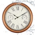thumbnail image 1 of Vigorwise 12 inch Outdoor Wall Clock, Plastic Waterproof Wall Clock with Temperature & Humidity for Patio Garden Home, 1 of 7