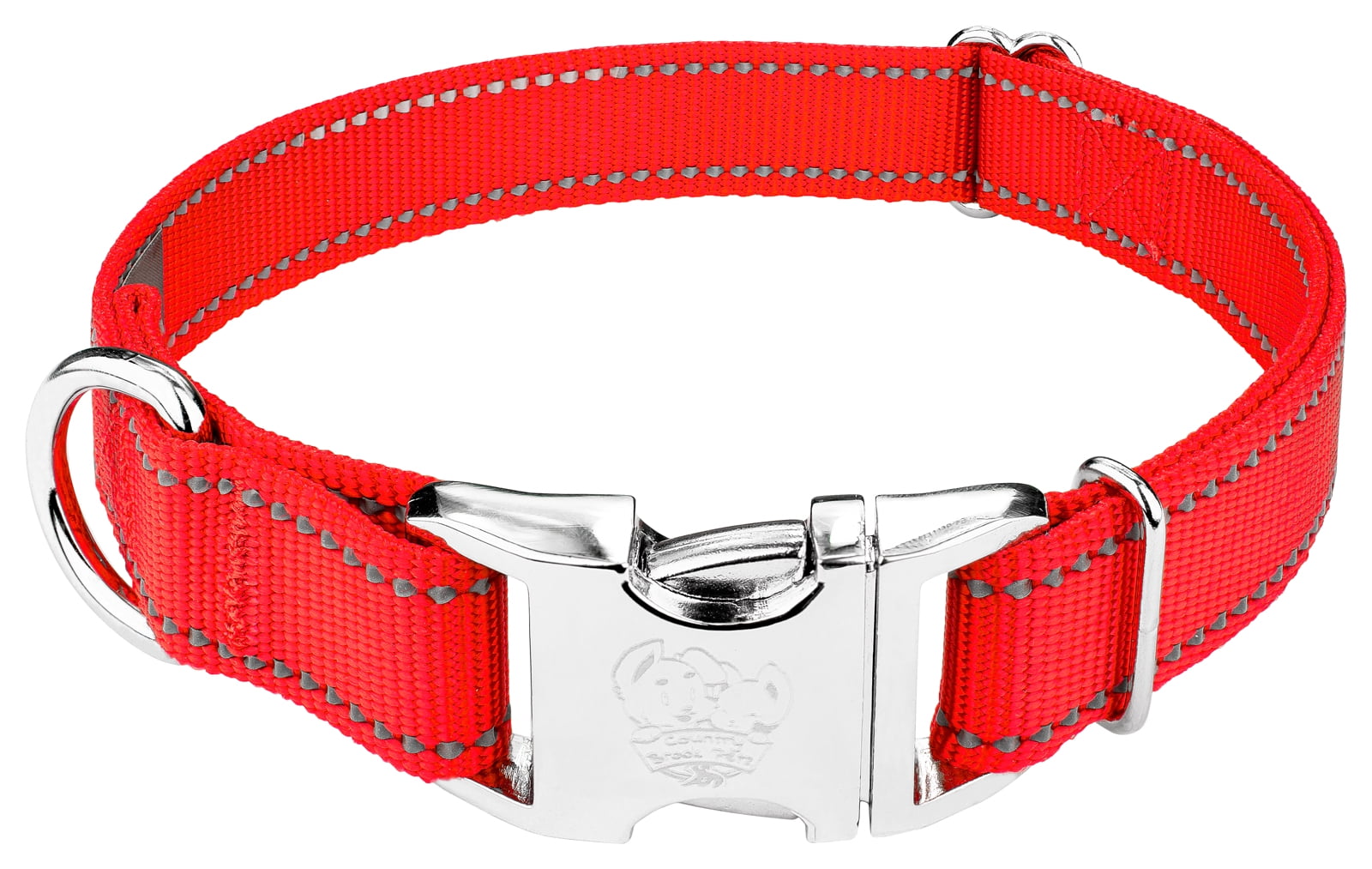 Country Brook Design Premium Blaze Orange Reflective Nylon Dog Collar