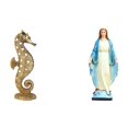 thumbnail image 1 of Escultura de resina dorada de María, adorno para oficina, dormitorio, sala de estar, armario, chimenea, estatua religiosa católica de Jesús, 1 of 8