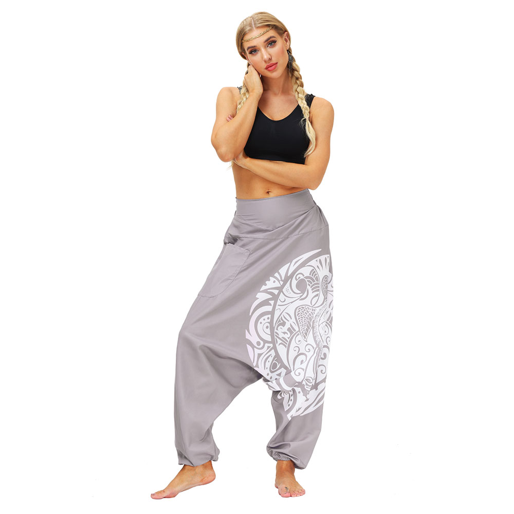 Dajiar Womens Bohemian Pants Baggy Harem Yoga Trousers Boho Sport