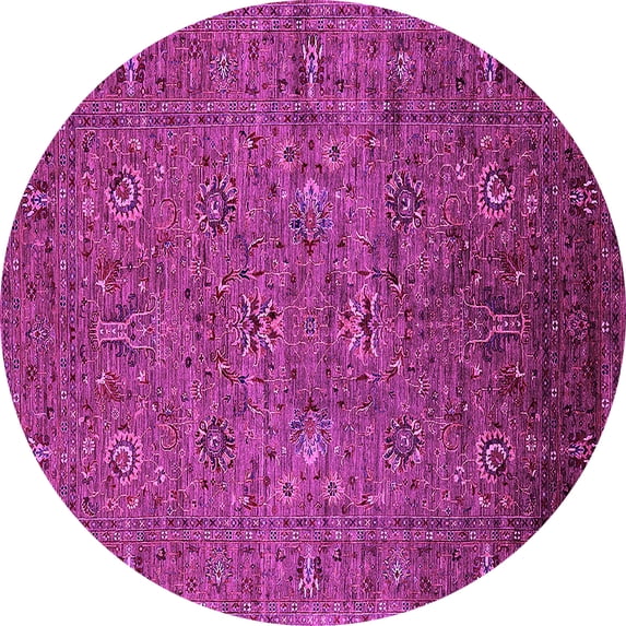 Ahgly Company Indoor Round Oriental Pink Industrial Area Rugs, 6' Round