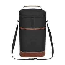 2 Bottle Wine Bag Wine Carrier Tote Bag, Leakproof & Insulated Wine Cooler Bag Wine Bottle Gift Bag Black