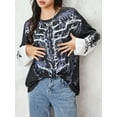 thumbnail image 5 of Michellecmm  Women Grunge T-Shirt Vintage Skull Print Long Sleeve Tops Streetwear, 5 of 9