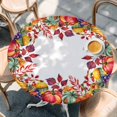 thumbnail image 2 of Fall Round Tablecloth, Fitted Table Cover with Elastic for 36"-44" Round Tables, Thanksgiving Vintage Country Sunflower Pumpkin Table Cloth Outdoor Indoor Dinning Party Waterproof Tablecloths, 2 of 7