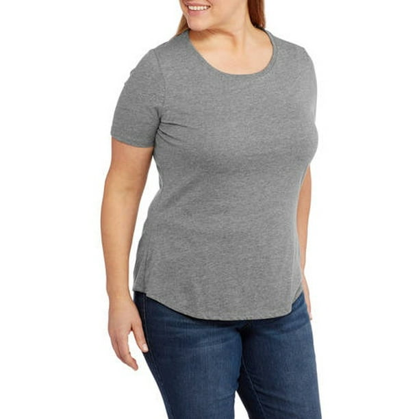 Faded Glory Women's PlusSize Short Sleeve Crew Neck Tee Walmart