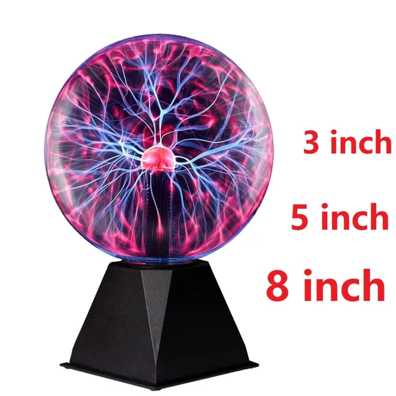 LINKPAL Plasma Ball: 8 Inch Plasma Globe Touch & Sound Sensitive Ball Lamp Electric Lightning Novelty Light for Parties, Home, Prop, Room Decoration, Christmas Gifts