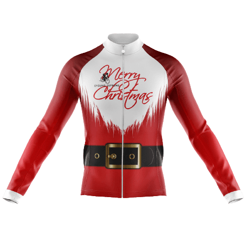 Long Sleeve Cycling Jersey Santa Suit Mens - 4XL