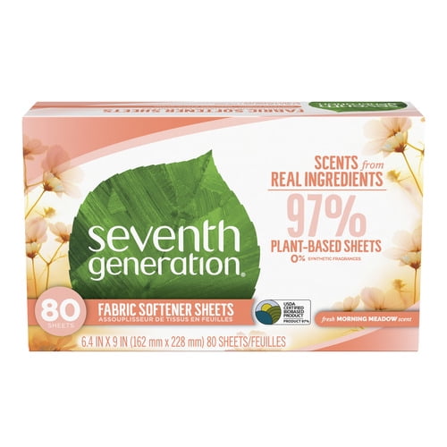 Seventh Generation Dryer Sheets Morning Meadow Scent, 80 Sheets