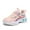Pink, variant on Wxolcjlv Mesh Lace Up Sneakers Color Matching Casual Comfy Running Shoes For Tween Size 11 Years