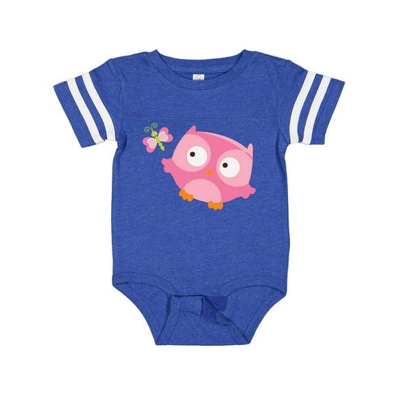 Inktastic Pink Owl and Butterfly Girls Baby Bodysuit