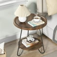 thumbnail image 6 of Tribesigns Round Side Table, 2-Tier End Table with Metal Legs, Modern Industrial Beside Table, Small Accent Table Snack Table for Living Room, Bedroom, 6 of 9