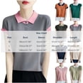 thumbnail image 2 of SPZTSX Knitted Polo Shirts for Women Color Block Short Sleeve Collared Slim Fit Casual Tops for Summer, 2 of 5
