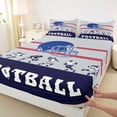 thumbnail image 3 of Feelyou Grey Navy Helmet Full Size Sheets for Boys, Soccer Football Player Bed Sheets, Vintage American Sport Sheet Sets, Microfiber Bedroom Decor, 4-Piece, 3 of 7