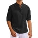 thumbnail image 1 of pstuiky camisetas de manga larga para hombre, Camisa informal de moda para hombre, con cuello en V y mangas cortas, transpirable y con botones. Tops de talla grande para hombre xxxl, 1 of 4